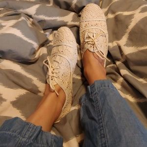 Route 66 Shoes - Crochet lace up flats Route 66 Shoes - Crochet lace up flats